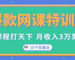 爆款网课特训营，一套课程打天下，网课变现的10个实操法，月收入3万到10万-ANQUYE-HENHENLU-26UUU[首页]
