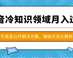 抖音冷知识领域月入过万项目，不适宜公开解决方案 ，抖音赚钱方式大解析！-ANQUYE-HENHENLU-26UUU[首页]