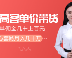 抖音高单价带货项目，一单佣金几十上百元，核心套路月入几十万（共3节）-ANQUYE-HENHENLU-26UUU[首页]
