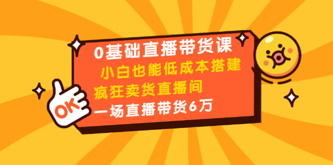 0基础直播带货课：小白也能低成本搭建疯狂卖货直播间：1场直播带货6万-ANQUYE-HENHENLU-26UUU[首页]