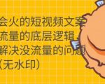 只说话就会火的短视频文案课，从根本上解决没流量的问题-ANQUYE-HENHENLU-26UUU[首页]