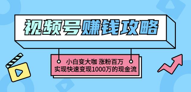 玩转微信视频号赚钱：小白变大咖涨粉百万实现快速变现1000万的现金流-ANQUYE-HENHENLU-26UUU[首页]
