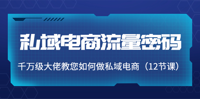 私域电商流量密码：千万级大佬教您如何做私域电商（12节课）-ANQUYE-HENHENLU-26UUU[首页]
