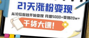 21天精准涨粉变现干货大课：从10位粉丝开始变现月增5000+变现20w+-ANQUYE-HENHENLU-26UUU[首页]
