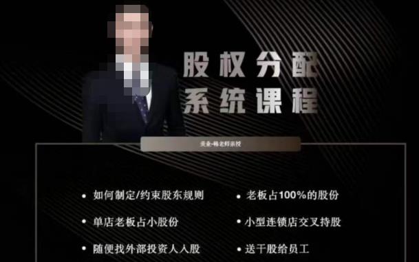 韩老师聊美业-美业股权分配系统课程，如何制定约束股东规则+老板占100%的股份+单店老板占小股份等-ANQUYE-HENHENLU-26UUU[首页]