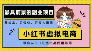 小红书蓝海大市场虚拟电商项目，手把手带你打造出日赚2000+高质量红薯账号-ANQUYE-HENHENLU-26UUU[首页]