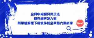 全网中视频另类玩法，都在闷声发大财，附带破解版下载软件加全网最大素材库-ANQUYE-HENHENLU-26UUU[首页]