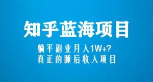 知乎蓝海玩法，躺平副业月入1W+，真正的睡后收入项目（6节视频课）-ANQUYE-HENHENLU-26UUU[首页]