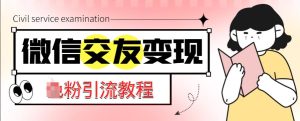微信交友变现项目，吸引全网LSP男粉精准变现，小白也能轻松上手，日入500+-ANQUYE-HENHENLU-26UUU[首页]