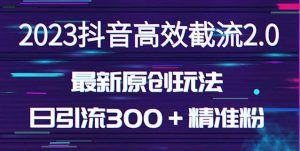 日引300＋创业粉，独家抖音高效截流2.0玩法（价值1280）-ANQUYE-HENHENLU-26UUU[首页]