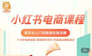 小红书电商新手入门到精通实操课，从入门到精通做爆款笔记，开店运营-ANQUYE-HENHENLU-26UUU[首页]