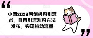 ​小淘2023网创类粉引流术，自用引流涨粉方法发布，实现被动流量-ANQUYE-HENHENLU-26UUU[首页]