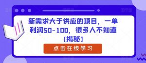 新需求大于供应的项目，一单利润50-100，很多人不知道【揭秘】-ANQUYE-HENHENLU-26UUU[首页]