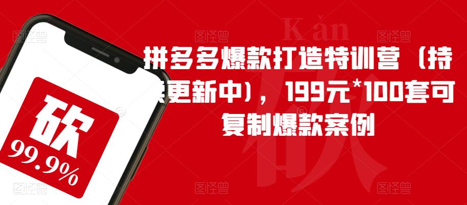 拼多多爆款打造特训营（持续更新中)，199元*100套可复制爆款案例-ANQUYE-HENHENLU-26UUU[首页]