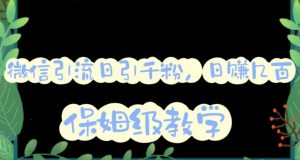 微信互推圈半自动引流方案，矩阵操作日引千人思路【详细视频教程】-ANQUYE-HENHENLU-26UUU[首页]