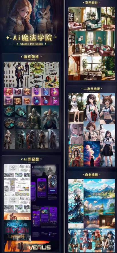 Ai魔法绘画 Stable Diffusion专业课高效辅助Ui/运营作品集0到精通系统课-ANQUYE-HENHENLU-26UUU[首页]