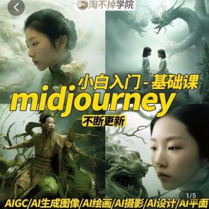 淘不掉学院·midjourney小白入门基础，​AI摄影+AI设计+AI绘画-AIGC作图-ANQUYE-HENHENLU-26UUU[首页]