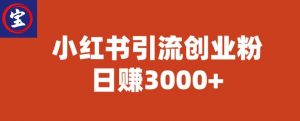 宝哥小红书引流创业粉，日赚3000+【揭秘】-ANQUYE-HENHENLU-26UUU[首页]