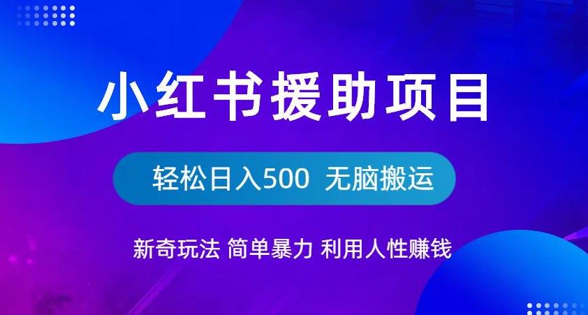 小红书援助项目新奇玩法，简单暴力，无脑搬运轻松日入500【揭秘】-ANQUYE-HENHENLU-26UUU[首页]