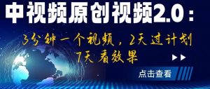中视频原创视频2.0：3分钟一个视频，2天过计划，7天看效果【揭秘】-ANQUYE-HENHENLU-26UUU[首页]