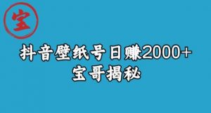 宝哥抖音壁纸号日赚2000+，不需要真人露脸就能操作【揭秘】-ANQUYE-HENHENLU-26UUU[首页]