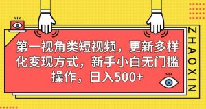 第一视角类短视频，更新多样化变现方式，新手小白无门槛操作，日入500+【揭秘】-ANQUYE-HENHENLU-26UUU[首页]