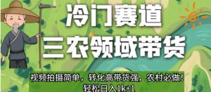 冷门赛道三农领域带货，视频拍摄简单，转化高带货强，农村必做！【揭秘】-ANQUYE-HENHENLU-26UUU[首页]