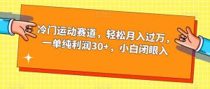 冷门运动赛道，轻松月入过万，一单纯利润30+，小白闭眼入【揭秘】-ANQUYE-HENHENLU-26UUU[首页]