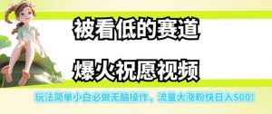 被看低的赛道爆火祝愿视频，玩法简单小白必做无脑操作，流量大涨粉快日入500-ANQUYE-HENHENLU-26UUU[首页]