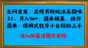 全网首发正规男粉玩法卖圆味3.0，月入5W+，简单粗暴，操作简单，保姆式教学，小白轻松上手-ANQUYE-HENHENLU-26UUU[首页]