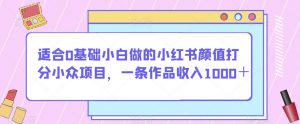 适合0基础小白做的小红书颜值打分小众项目，一条作品收入1000＋【揭秘】-ANQUYE-HENHENLU-26UUU[首页]