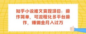 知乎小说推文变现项目：操作简单，可流程化多平台操作，赚佣金月入过万-ANQUYE-HENHENLU-26UUU[首页]
