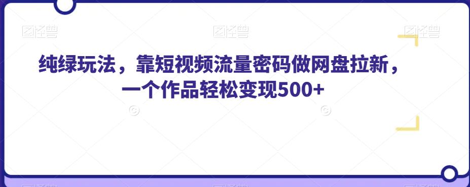 纯绿玩法，靠短视频流量密码做网盘拉新，一个作品轻松变现500+【揭秘】-ANQUYE-HENHENLU-26UUU[首页]