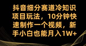 抖音细分赛道冷知识项目玩法，10分钟快速制作一个视频，新手小白也能月入1W+【揭秘】-ANQUYE-HENHENLU-26UUU[首页]