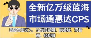 全新亿万级蓝海市场通惠达cps，最强管道收入，让你睡着赚、躺着赚、玩着赚、轻松赚【揭秘】-ANQUYE-HENHENLU-26UUU[首页]