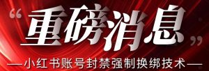 【最新】小红书账号封禁强制换绑技术可日赚300-ANQUYE-HENHENLU-26UUU[首页]