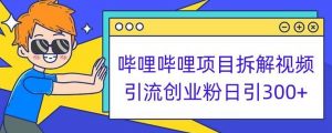 哔哩哔哩项目拆解引流创业粉日引300+小白可轻松上手【揭秘】-ANQUYE-HENHENLU-26UUU[首页]