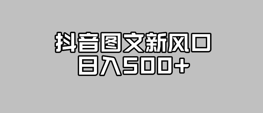 抖音图文最新风口，流量扶持非常高，日入500+【揭秘】-ANQUYE-HENHENLU-26UUU[首页]