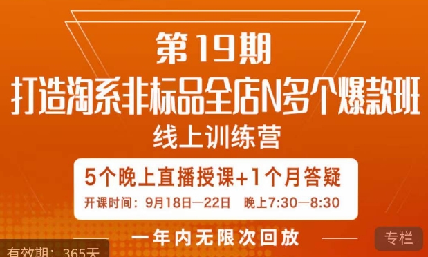 打造淘系非标全店N多个爆款线上课，​5天直播课-ANQUYE-HENHENLU-26UUU[首页]