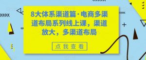 8大体系渠道篇·电商多渠道布局系列线上课，渠道放大，多渠道布局-ANQUYE-HENHENLU-26UUU[首页]