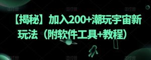 【揭秘】加入200+潮玩宇宙新玩法（附软件工具+教程）-ANQUYE-HENHENLU-26UUU[首页]