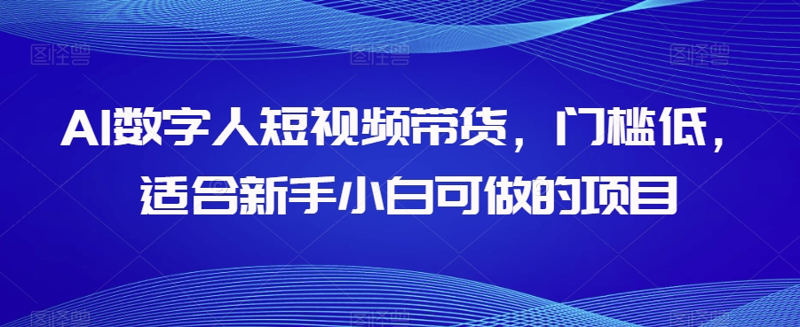 AI数字人短视频带货，门槛低，适合新手小白可做的项目-ANQUYE-HENHENLU-26UUU[首页]