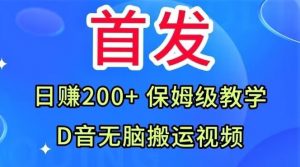 首发，抖音无脑搬运视频，日赚200+保姆级教学【揭秘】-ANQUYE-HENHENLU-26UUU[首页]