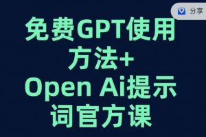 免费GPT+OPEN AI提示词官方课-ANQUYE-HENHENLU-26UUU[首页]