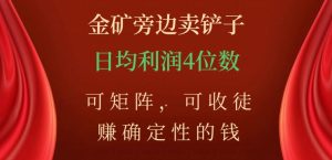 金矿旁边卖铲子，赚确定性的钱，可矩阵，可收徒，日均利润4位数【揭秘】-ANQUYE-HENHENLU-26UUU[首页]