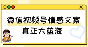 视频号情感文案，真正大蓝海，简单操作，新手小白轻松上手（教程+素材）【揭秘】-ANQUYE-HENHENLU-26UUU[首页]