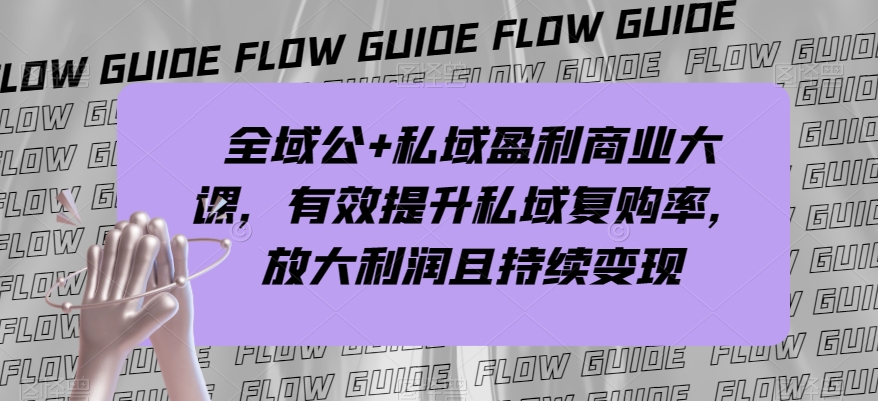 全域公+私域盈利商业大课，有效提升私域复购率，放大利润且持续变现-ANQUYE-HENHENLU-26UUU[首页]