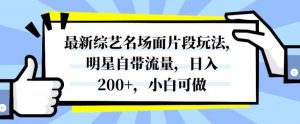 最新综艺名场面片段玩法，明星自带流量，日入200+，小白可做【揭秘】-ANQUYE-HENHENLU-26UUU[首页]