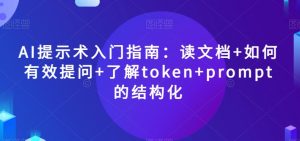 AI提示术入门指南：读文档+如何有效提问+了解token+prompt的结构化【揭秘】-ANQUYE-HENHENLU-26UUU[首页]
