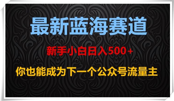 最新蓝海赛道，新手小白日入500+，你也能成为下一个公众号流量主【揭秘】-ANQUYE-HENHENLU-26UUU[首页]
